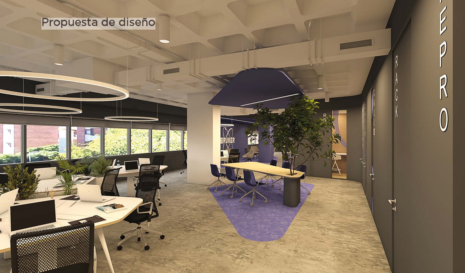 El modelado 3D elaborado por Sutega presentó un detalle del resultado final del workplace.