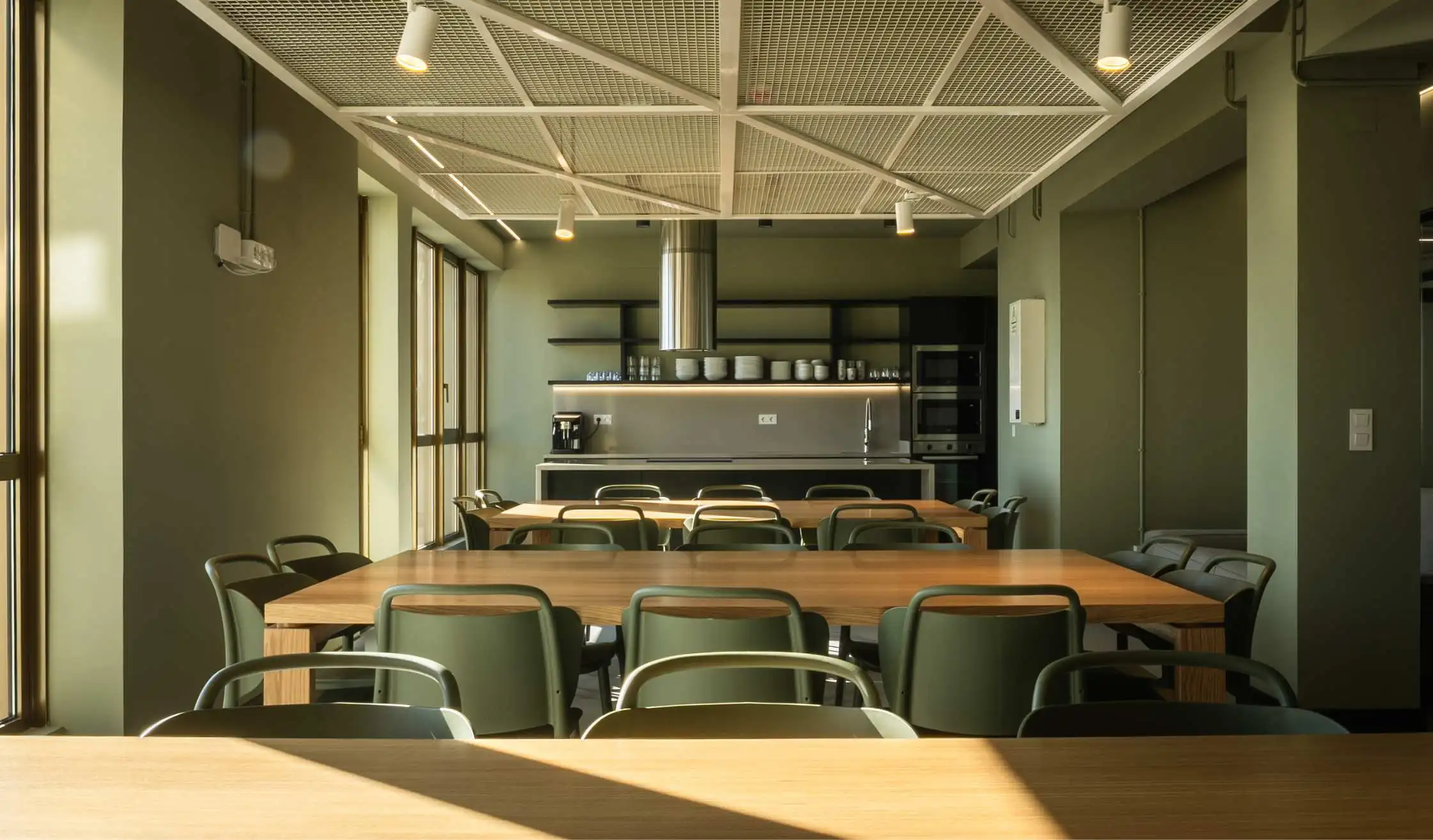 Mostrador de comida en oficina Coworking