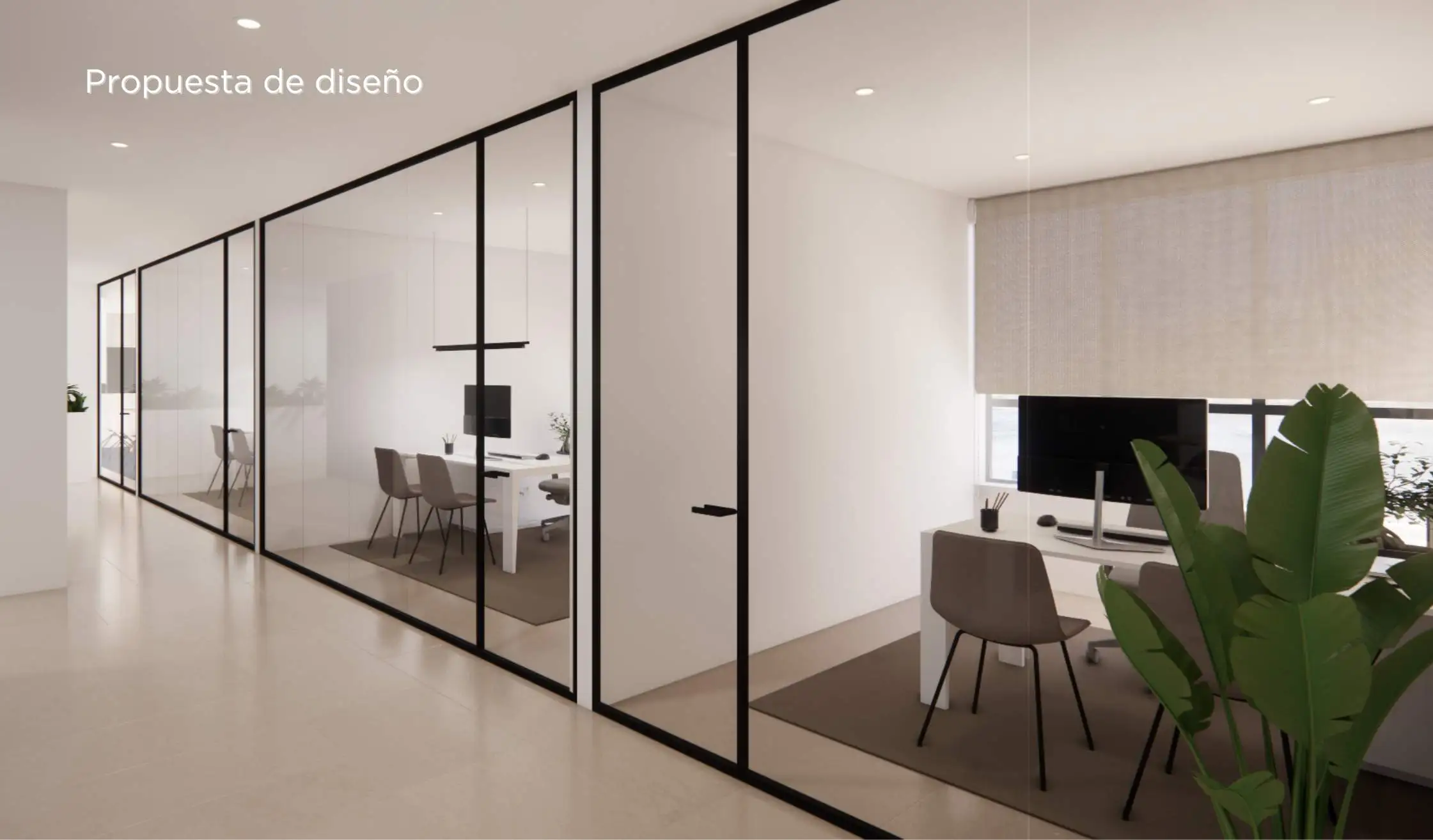 Propuesta de diseño de compartimentación de despachos para oficina