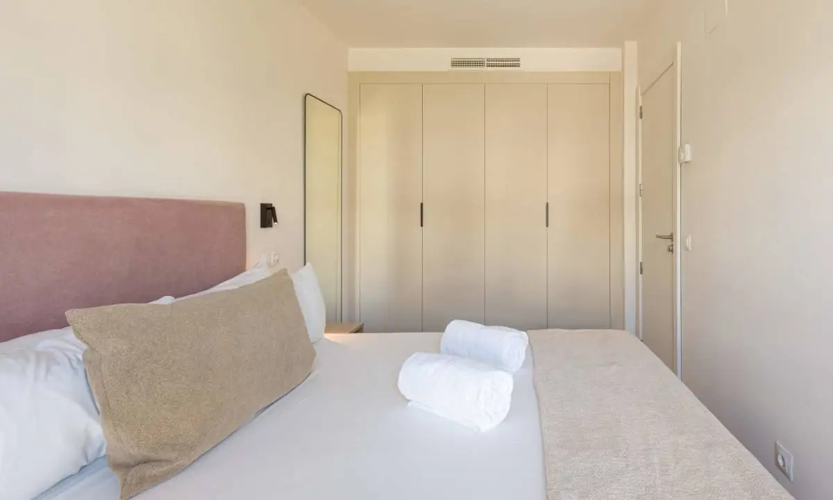 Cama de apartamento en inmueble Flex Living en Madrid